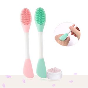 Makeup Brushes 1pc Double Headed Silicone Mud Mixing Face Mask Ansiktrengöring Diy Women Skin Care Nose Brush Applicatormakeup