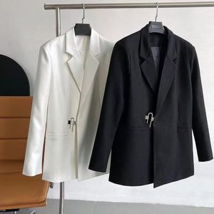 T701 feminino feminino blazers marca maré marca de alta qualidade designer de moda retro clássico metal clasp jacket de terno slim plus size roupas femininas