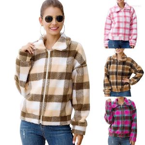 Autumn And Winter Style Plaid Wool Short Warm Outdoor Women Coat Clothing1