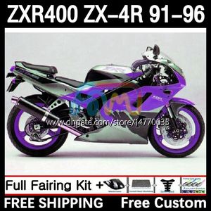 OEM-kropp för Kawasaki Ninja ZXR 400 CC ZX-4R ZX4R 91-96 BOODYWORK 12DH.162 ZX 4R 4 R 400cc ZXR400 91 92 93 94 95 96 ZXR-400 1991 1992 1993 1994 1995 1996 Fairing New Purple