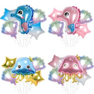Party Decoration set Large Sea Animals Foil Balloons Ocean Fish Helium Globos Baby Shower Birthday Wedding Decorations Theme Ballons