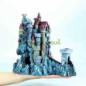 Fish tank landscaping rium decoration Creative dream castle house Resin jewelry Boutique Y200917