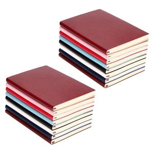 Notepads 2X 6 Color Random Soft Cover PU Leather Notebook Writing Journal 100 Page Lined Diary Book