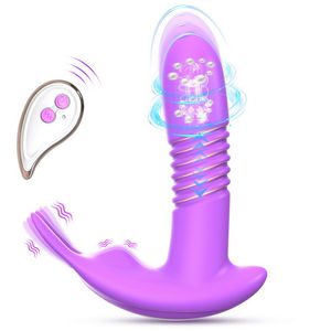 Teleskopisk roterande vibrator bärbar dildo fjärrkontroll Masturbator Kvinna Vagina G Spot Massage Cit Stimulator Sexiga leksaker för kvinnor