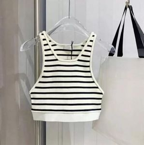 Womens Tanks knits Black red Stripe Fashion ce letter Sexy Crop Top Slim Tops Sleeveless Workout Vest Ladies Designer Tank 7 Colors 54