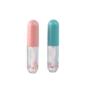 Bottiglia compatta per smalto per labbra in plastica trasparente mini compatta da 2 ml Contenitore riutilizzabile per trucco di bellezza portatile Confezione cosmetica vuota Tubi per lucidalabbra rotondi