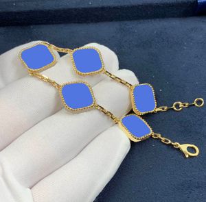 11 Colors Fashion Classic 4/Four Leaf Clover Charm Bracelets Bangle Chain 18K Gold Agate Shell Mother-of-Pearl for Women&Girl Wedding Mother's Day Jewelry Women gifts-AI