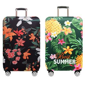 Butterfly Love Flower Suitcase Cover Tropical Ananas Tjock Elastic Travel Bagage Protective Case för 18 