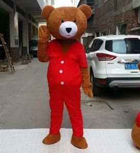 Festival Dress Red Pants Teddy Bear Mascot Costumes Carnival Hallowen Gifts Unisex Adults Fancy Party Games Outfit Holiday Celebration Cartoon Character Outfits