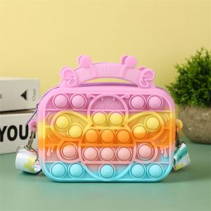 Bubble Toy Bag Сумка декомпрессия игрушки силиконовые детские детские детские детские покупки повседневные сумочки пчелы пузырьки сумки на плечах