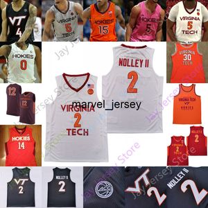 Custom 2022 Virginia Tech Hokies Jersey Koszykówka NCAA College David N'guessan Lynn Kidd Alexander-Walker Finney-Smith Curry