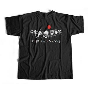 100% algodão engraçado masculino camiseta horror de qualidade amiga impressão masculina camiseta de manga curta Men engraçado camisetas camisetas Tops 220505