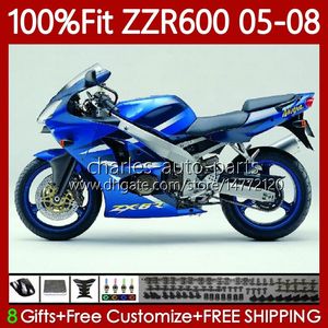 OEM-Verkleidungsset für KAWASAKI NINJA ZZR600 ZZR-600 600 CC 05–08 Karosserie 134Nr