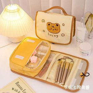 Cosmetic Bags & Cases Portable Large Capacity Bag Women Cartoon Bear Cute Beauty Storage Ins Fashion Travel Wash Hanging Makeup BagsCosmetic
