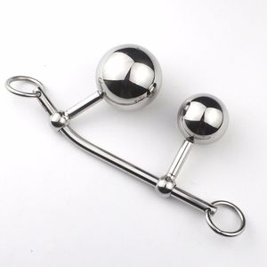 Double Balls Female Masturbation Anal Plug Masturbator Dildos Metal Vaginal Butt Adult Toy BDSM Torture Lock sexy Toys