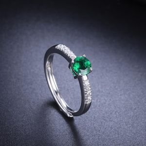 Cluster Rings Zhanhao Lab выращил Zambia Emerald Ring 925 Стерлинговая серебряная модная украшения Оптовая баг.