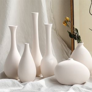 Simple Ceramic Vase By Decoration Outdoor Flower Pot Desk Decoration Nordic Living Room Decoration Home Accessories 220423