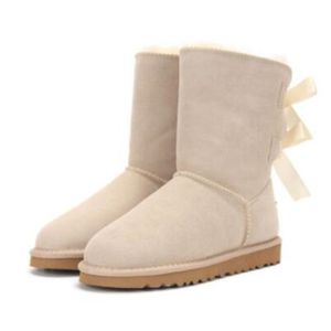 2022 Classical Aus 3280 women snow boots 2 bow keep warm boot Cowskin Sheepskin Plush fur boots dustbag card nice christmas gift top quality U3280