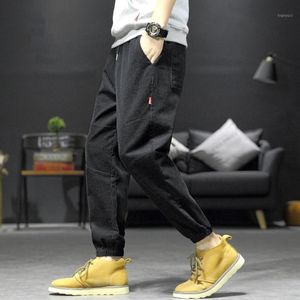 الشارع الشهير زائد الحجم فضفاض الحريم السراويل الرجال عداء ببطء هومبر كوردوروي sweatpants الأسود techwear أزياء السراويل الرجال