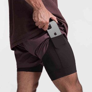 Xisha 2022 Mens Gym Shorts 2 in 1ランニングスポーツメンスポーツマンフィットネストレーニングバスケットボールスウェットパンツジョギングパンツY220506