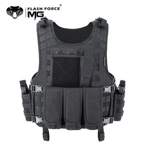 Мужские жилеты MGFLASHFORCE Molle Airsoft Vest Tactical Vest Plate Swat Fis 220823