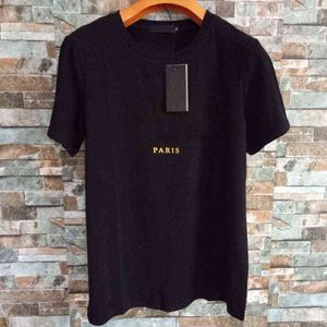 Camiseta masculina com estampa de letras preta camiseta estilista verão alta qualidade manga curta tamanho S-XXL Y220427