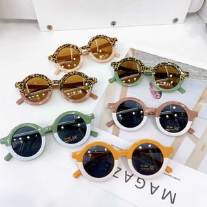 Retrô Round Kids Sunglasses Designer de moda crianças óculos de sol meninos meninas bebê ao ar livre óculos de óculos óculos