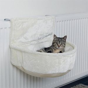 Cat Plush Radiator Bag Soft Hanging Bed with Strong Durable Iron Frame Warm and Cosy Hammock for Small Pets 220323