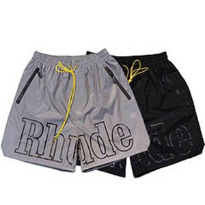 Fashion brand designer shorts Rhude York Limited Letter 3m Reflective Printing Shorts Men's and Women's Hip Hop Casual Pants Summer