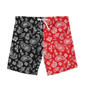 Yeni Bandana Red Paisley 3D Baskı Moda Erkek Kadın Takipleri Şort Artı Boyut S-7XL Harajuku 007