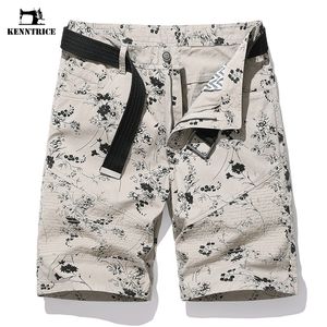 Kenntrice Men Casual Shorts Summer Loose 100% Cotton Printed Fashion Streetwear Lightweight Mens Tactical Cargo Pants 220622