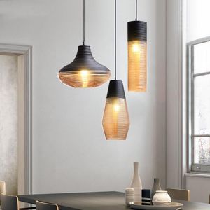 Pendant Lamps Nordic Restaurant Lights Modern Art Coffee Shop Personalized Led Lamp Kitchen Hanging Industrial Glass LampPendant