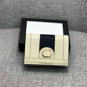 Delicate Leather Card Coin Wallets Folding Money Clips Striped Webbing Purses Men Short Wallet Women Mini Slim Purse