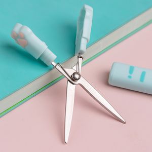 Cute Multifunctional Stainless Steel Hand Scissors Mini Portable Kawaii Cat Claw Art School Stationery Novelty Inventory Wholesale