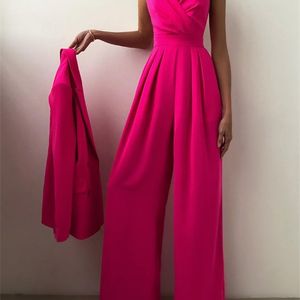 Elegant Jumpsuit Women Summer Sexy Sleeveless Sling Wrapped Chest High Waist Rompers Casual Party Jumpsuit Women Jumpsuit 220714