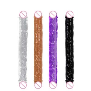 Jelly Anal Toy Gay Lesbian Double Ended Penis Artificial Sexy Products Livselike Ultra Realistic Dildo 30-34cm