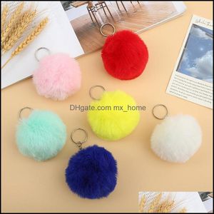 Plush Keychains Pendant Stuffed Animals Toys Gifts Furry Cute Car Schoolbag Fur Ball Key Dhgpv