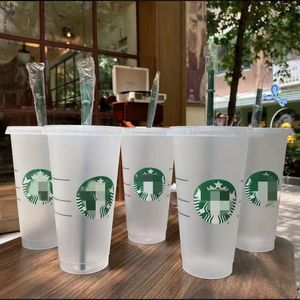 Wysokiej jakości Starbucks Tumbler 30 Sztuk 710ml Rozmiary VENTI 24 FL OZ 20 Uncja Sippy Cups Odporne na ciepło Picie Angel Anioł Bogini Kubek Recykling Przenośny