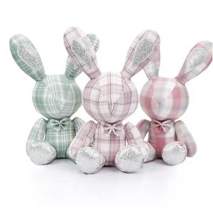 Cute new doll Plaid Rabbit plush toy wholesale wedding doll girlfriend birthday gift