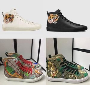 Casual Shoes Men Designer Sneakers High-top Sneaker Printed Genuine Leather Boots Angry Cat Tiger Dragon for Women Size 35-45