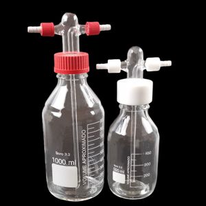 Bottiglia per lavaggio gas in vetro con forniture da laboratorio GL14 250ml 500ml 1000ml 2000ml