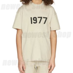 Designer crianças oversize solto eua camiseta camiseta tops 1977 carta impressão streetwear verão crianças meninos meninas roupas de manga curta algodão casual tshirt