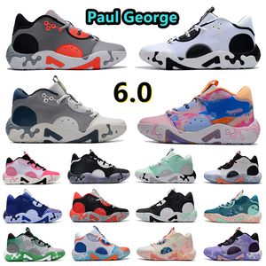 Paul George 6.0 PG Men Basketball shoes White Black Orange Chalk Infrared Painted Fog Grey Fluoro Bred Blue Paisley Black Mint Weekend Mens trainers sports sneakers