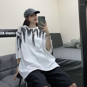 Kvinnors t-shirt vit sommar tee skjorta plus storlek toppar svart koreansk stil kvinnor 2022 anime grafiska gotiska kläder för gravid vintage