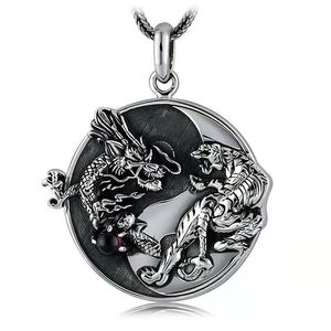 Pendant Necklaces Fashion Domineering Dragon Tiger Yin Yang Tai Chi Necklace For Men Trend Punk Style Jewelry GiftPendant