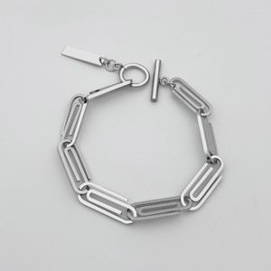 Link Chain Titanium Steel Geometric Bracelet Retro Men And Women Stainless Paper Clip Simple Temperament