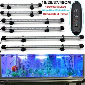 LED Aquarium Lights Waterproof Fish Tank Light Submersible Underwater Clip Lamp Aquatic Decor lamp with Timer Auto On Off D30 220510