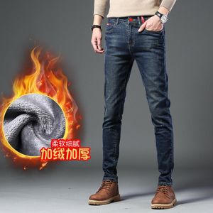 Мужские джинсы мужчины черные теплые джинсовые брюки Слим прямой 2022 зимние деловые повседневные брюки Мужская одежда Хомбрема