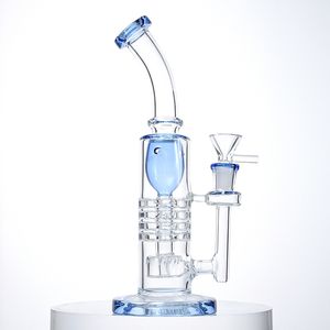 Nargile Toptan Ters Duş Başlığı Cam Bong Torus Bongs Varil PERC Su Borusu Cırcır Perc Kalın Dab Petrol Kuleleri ile 14mm Kadın Ortak Kase YQ02