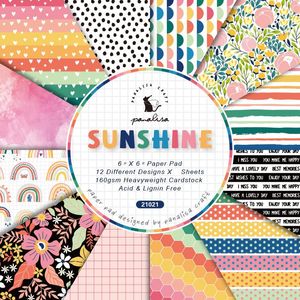 Gift Wrap Sunshine Paper Pack 6"x6" 12 Sheet Art Background Card Making DIY Scrapbook CraftGift